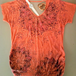 MAURICES Sparkly Orange Top Women's Plus Size 1